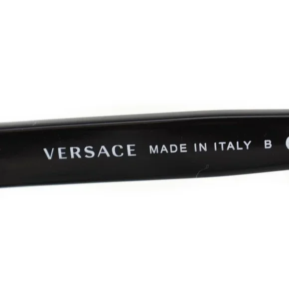 VERSACE "Greca": Black, "Meandros" & Gold Logo Sunglasses (mq) - Picture 8 of 10